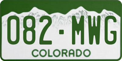 CO license plate 082MWG