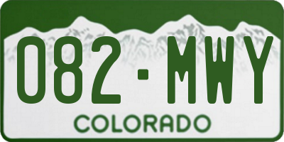 CO license plate 082MWY