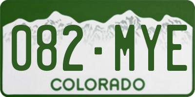 CO license plate 082MYE
