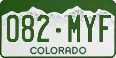 CO license plate 082MYF