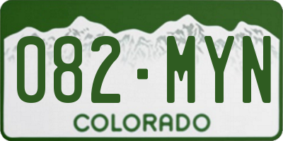 CO license plate 082MYN