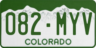 CO license plate 082MYV