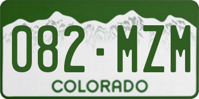 CO license plate 082MZM
