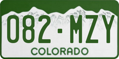 CO license plate 082MZY