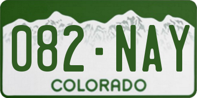 CO license plate 082NAY
