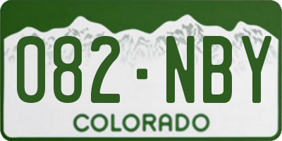 CO license plate 082NBY