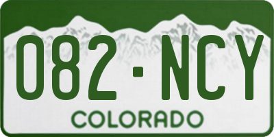 CO license plate 082NCY