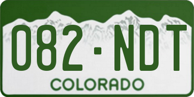 CO license plate 082NDT