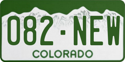 CO license plate 082NEW