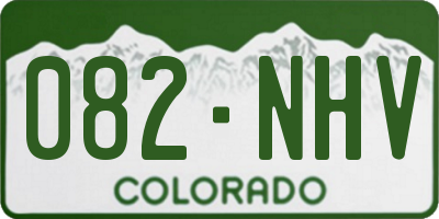 CO license plate 082NHV