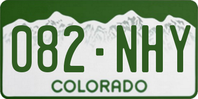 CO license plate 082NHY