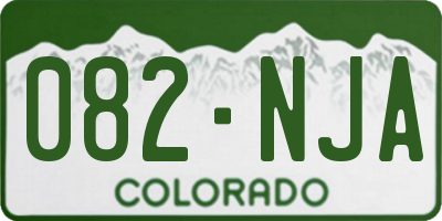 CO license plate 082NJA