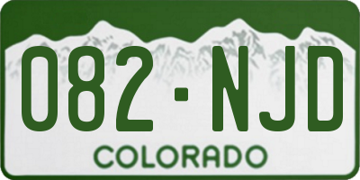 CO license plate 082NJD