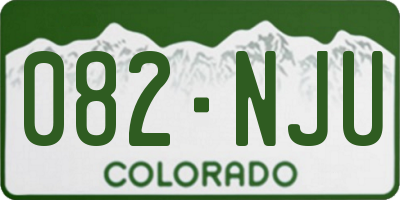 CO license plate 082NJU