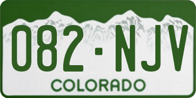 CO license plate 082NJV