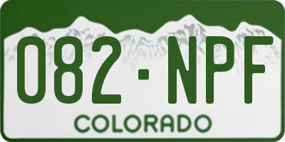 CO license plate 082NPF