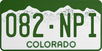 CO license plate 082NPI