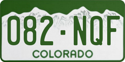 CO license plate 082NQF