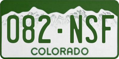 CO license plate 082NSF