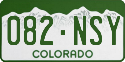 CO license plate 082NSY
