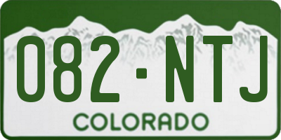 CO license plate 082NTJ