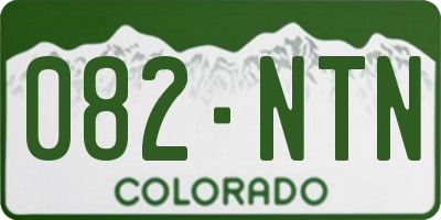 CO license plate 082NTN