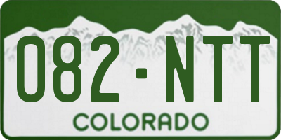 CO license plate 082NTT