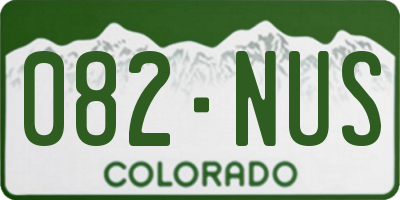 CO license plate 082NUS