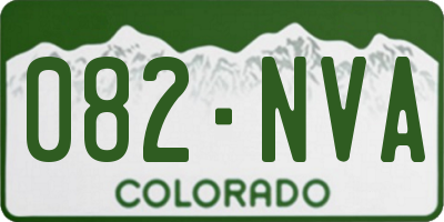 CO license plate 082NVA