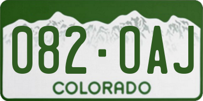 CO license plate 082OAJ