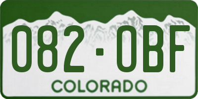 CO license plate 082OBF