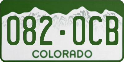 CO license plate 082OCB