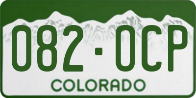 CO license plate 082OCP