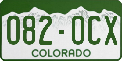 CO license plate 082OCX