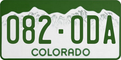 CO license plate 082ODA