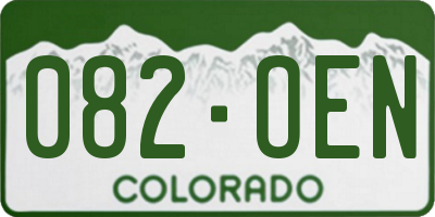 CO license plate 082OEN