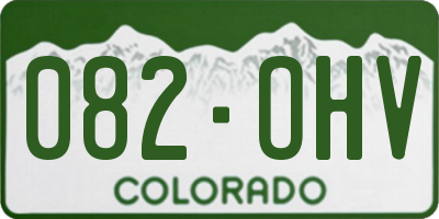 CO license plate 082OHV