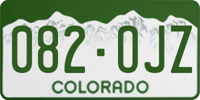 CO license plate 082OJZ