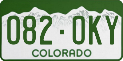 CO license plate 082OKY