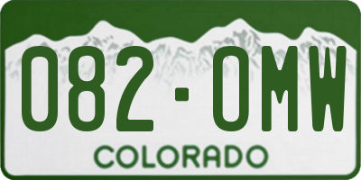 CO license plate 082OMW