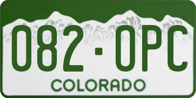 CO license plate 082OPC