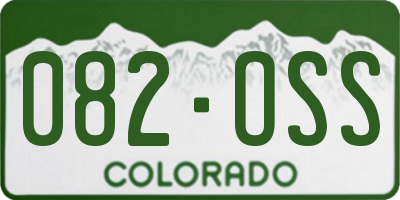 CO license plate 082OSS