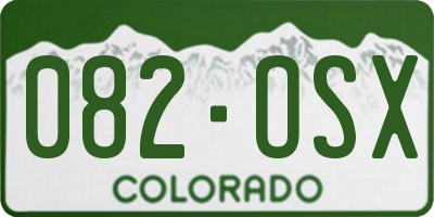 CO license plate 082OSX