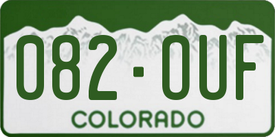 CO license plate 082OUF