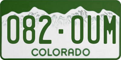 CO license plate 082OUM