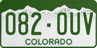 CO license plate 082OUV