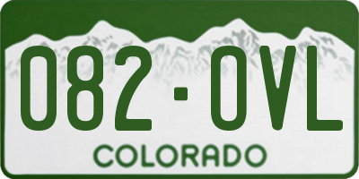 CO license plate 082OVL