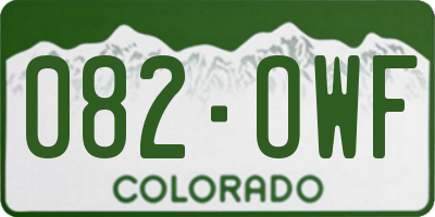CO license plate 082OWF