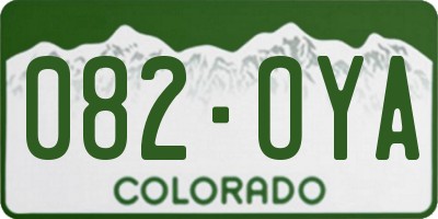 CO license plate 082OYA