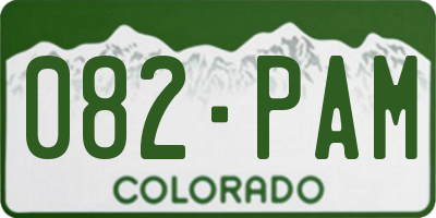 CO license plate 082PAM